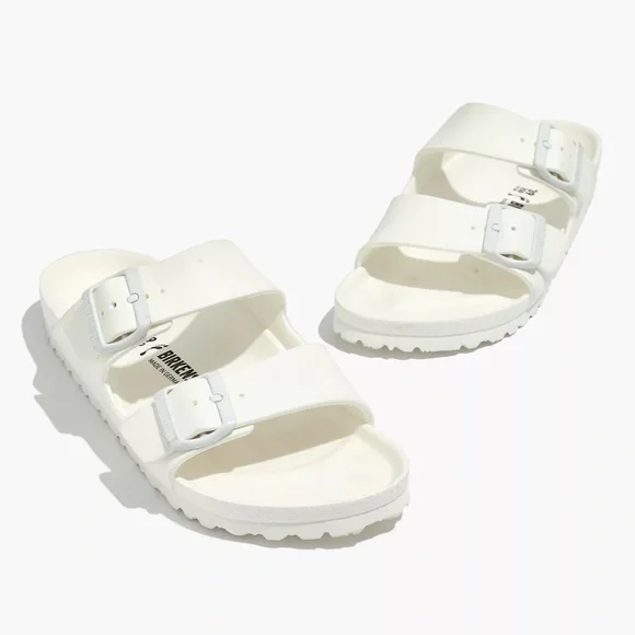 Birkenstock Arizona White Plastic Slides, Size 38 - Picture 1 of 5